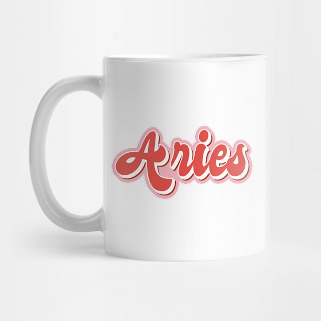 Aries Zodiac Sign Horoscope Aesthetic Pink Red Retro 80s 90s by RetroDesign